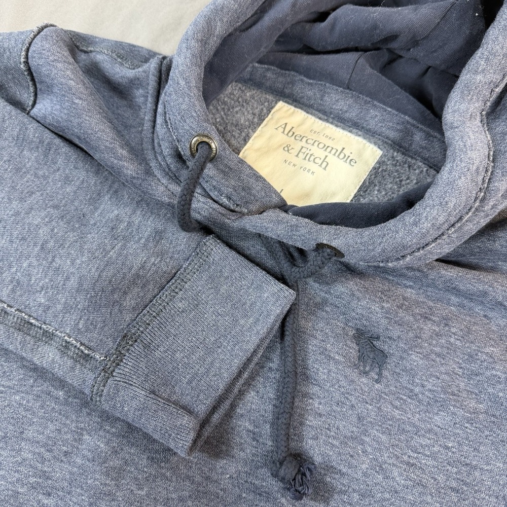 Abercrombie & Fitch Mens Large‎ Blue Moose Logo Pullover Hoodie Sweatshirt